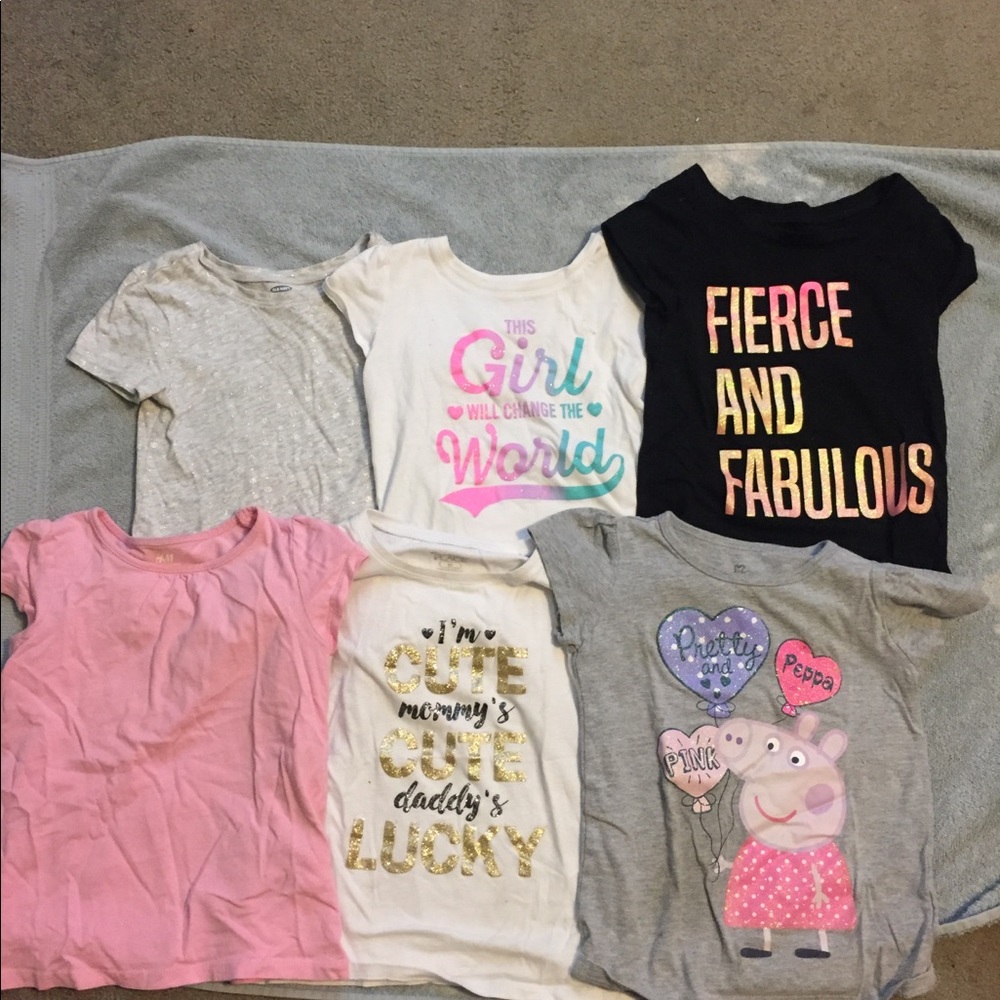 5 T-shirts Girls size 4T  All in great condition!